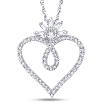 10 Karat White Gold 0.33 Carat Diamonds Heart Pendant-0825389-WG - Picasso Gold & Diamond Jewelry