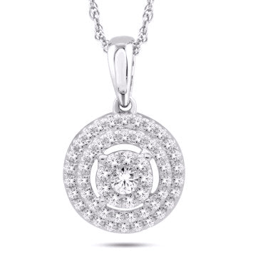 10 Karat White Gold 0.40 Carat Diamonds Round Pendant-0825391-WG - Picasso Gold & Diamond Jewelry
