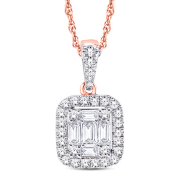 10 Karat Rose Gold 0.50 Carat Diamonds Cushion Pendant-0825400-RG - Picasso Gold & Diamond Jewelry