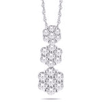 10 Karat White Gold 1.00 Carat Diamonds Flower Pendant-0825404-WG - Picasso Gold & Diamond Jewelry