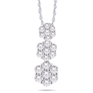10 Karat White Gold 1.00 Carat Diamonds Flower Pendant-0825404-WG - Picasso Gold & Diamond Jewelry