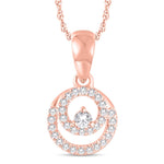 10 Karat All Rose Gold 0.13 Carat Diamonds Round Pendant-0825407-ALR - Picasso Gold & Diamond Jewelry