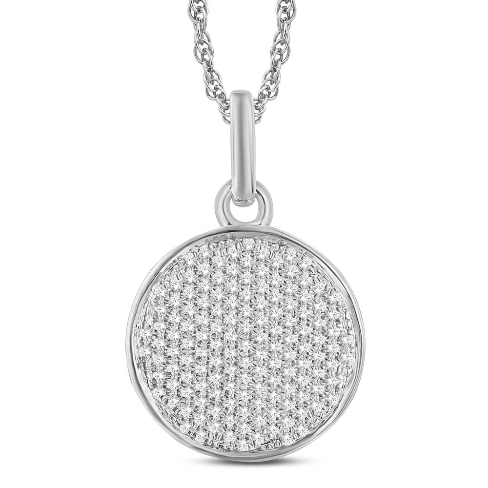 10 Karat White Gold 0.21 Carat Diamonds Round Pendant-0825411-WG - Picasso Gold & Diamond Jewelry