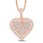 10 Karat All Rose Gold 0.51 Carat Diamonds Heart Pendant-0825413-ALR - Picasso Gold & Diamond Jewelry