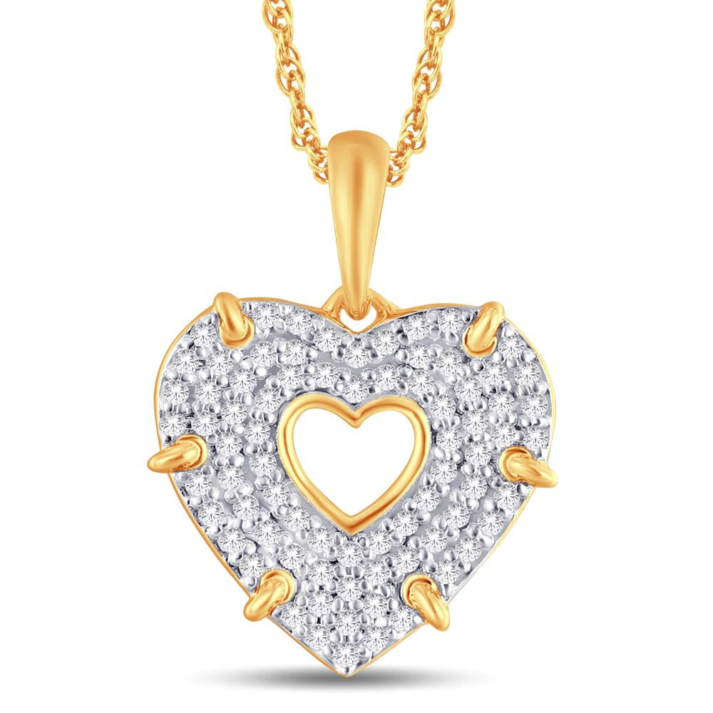 10 Karat Yellow Gold 0.22 Carat Diamonds Heart Pendant-0825478-YG - Picasso Gold & Diamond Jewelry