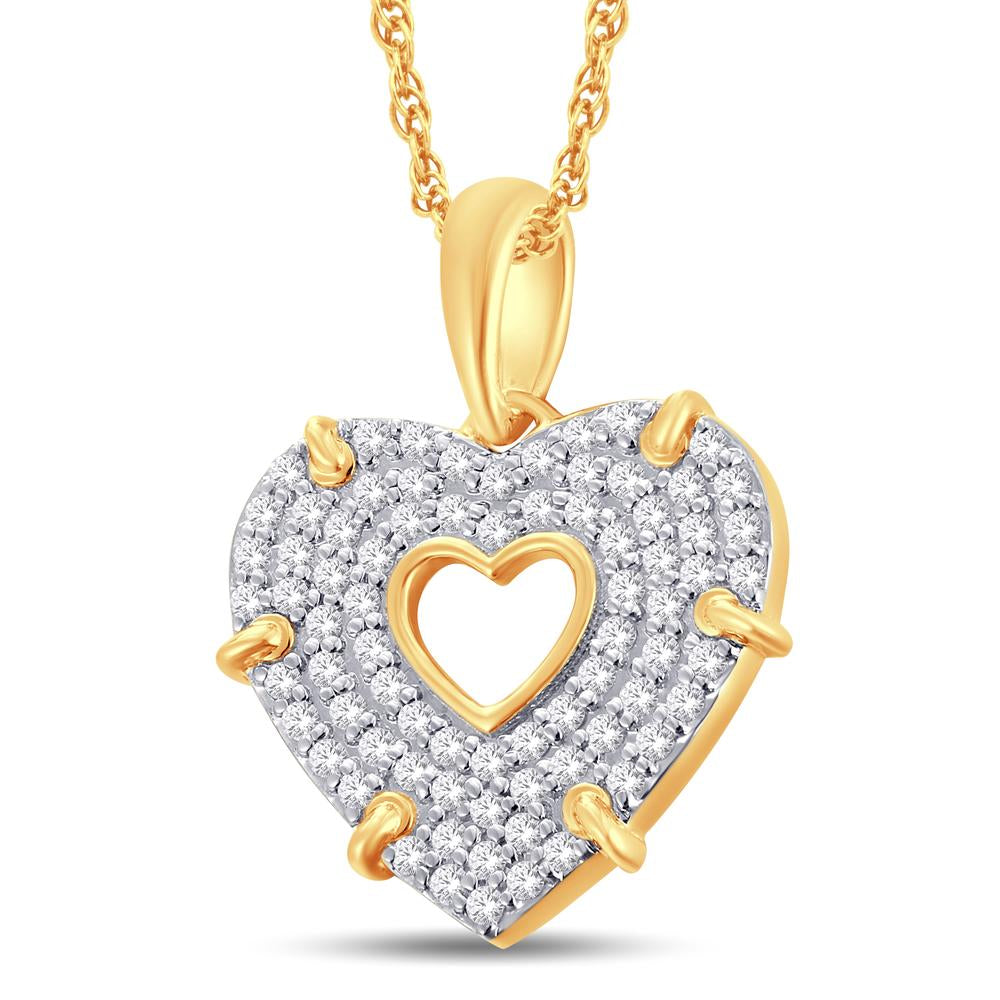 10 Karat Yellow Gold 0.22 Carat Diamonds Heart Pendant-0825478-YG - Picasso Gold & Diamond Jewelry