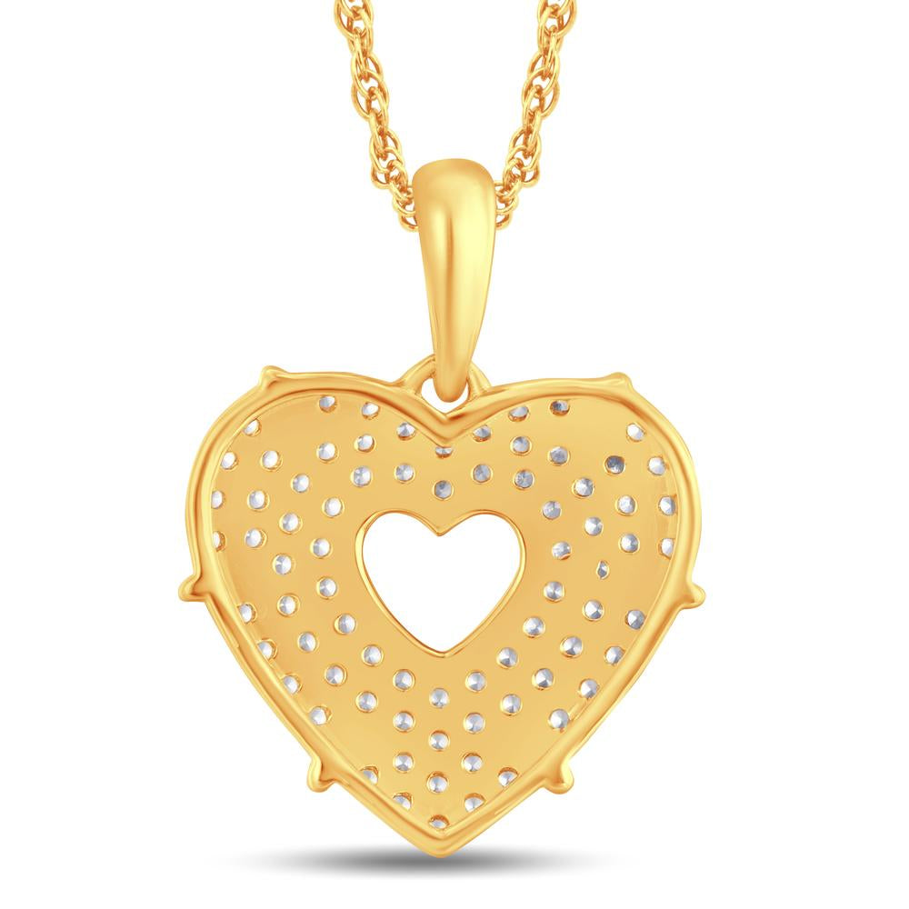 10 Karat Yellow Gold 0.22 Carat Diamonds Heart Pendant-0825478-YG - Picasso Gold & Diamond Jewelry