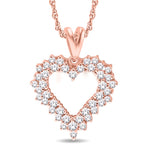 10 Karat All Rose Gold 0.50 Carat Diamonds Heart Pendant-0825614-ALR - Picasso Gold & Diamond Jewelry