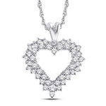 10 Karat White Gold 1.00 Carat Diamonds Heart Pendant-0825619-WG - Picasso Gold & Diamond Jewelry