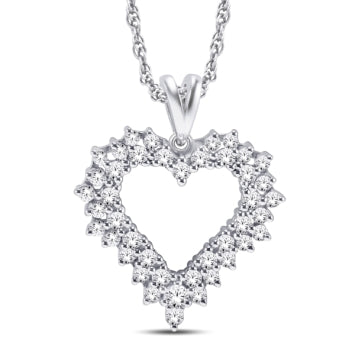 10 Karat White Gold 1.00 Carat Diamonds Heart Pendant-0825619-WG - Picasso Gold & Diamond Jewelry