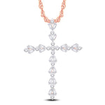 14 Karat Rose Gold 0.74 Carat Diamonds Latin Cross Pendant-0825623-RG - Picasso Gold & Diamond Jewelry