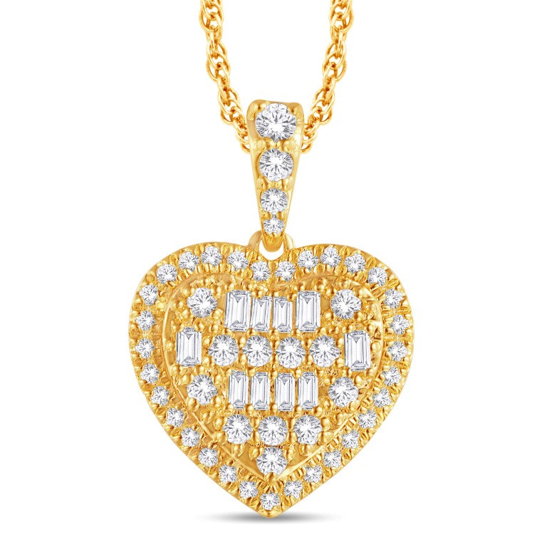 10 Karat All Yellow Gold 0.30 Carat Diamonds Heart Pendant-0825818-ALY - Picasso Gold & Diamond Jewelry