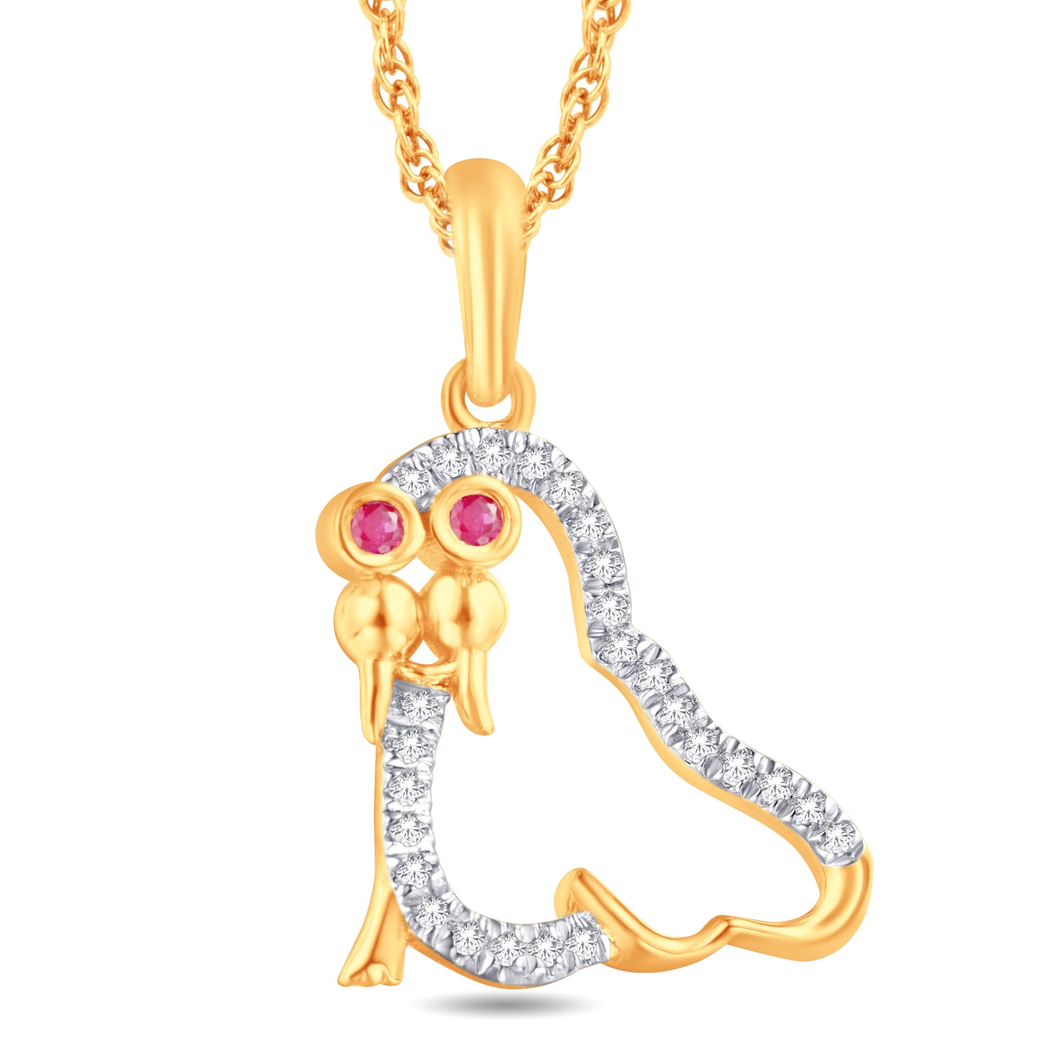 10 Karat Yellow Gold 0.06 Carat Diamonds Sea lions Pendant-0825911-YG - Picasso Gold & Diamond Jewelry