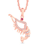10 Karat Rose Gold 0.07 Carat Diamonds Shrimp Pendant - Picasso Gold & Diamond Jewelry