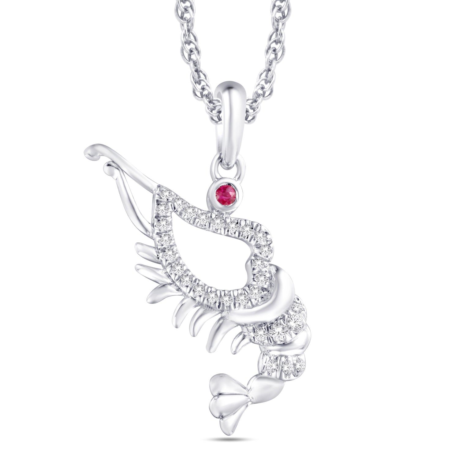 10 Karat White Gold 0.07 Carat Diamonds Shrimp Pendant-0825917-WG - Picasso Gold & Diamond Jewelry