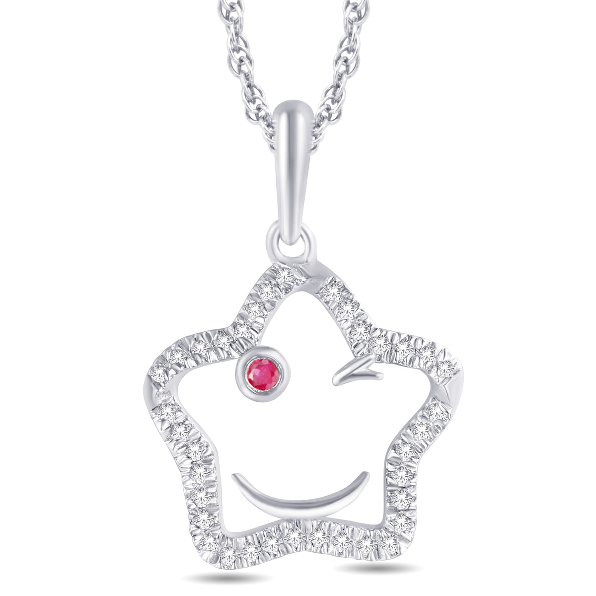 10 Karat White Gold 0.08 Carat Diamonds Star Pendant-0825918-WG - Picasso Gold & Diamond Jewelry