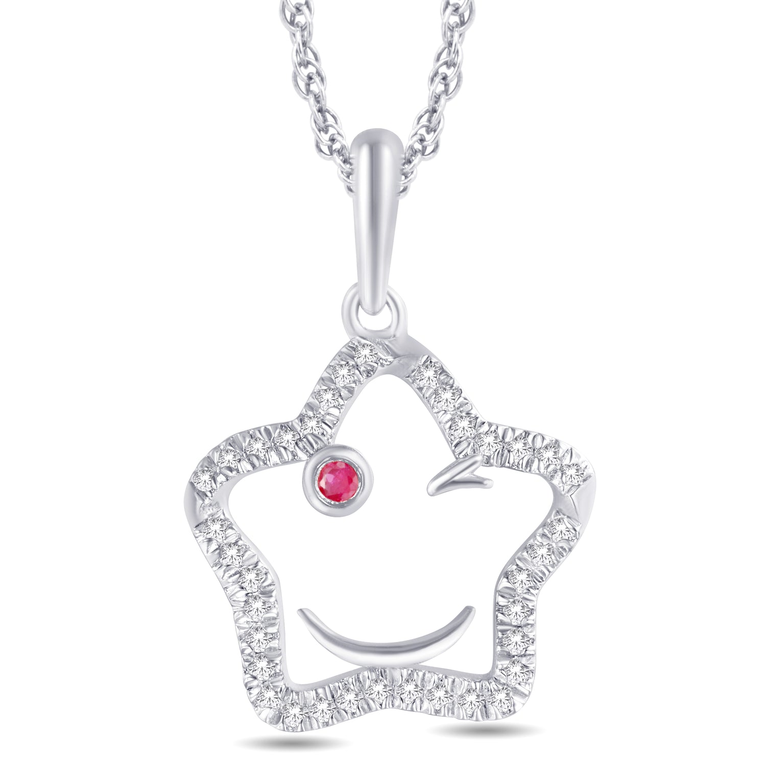 10 Karat White Gold 0.08 Carat Diamonds Star Pendant-0825918-WG - Picasso Gold & Diamond Jewelry