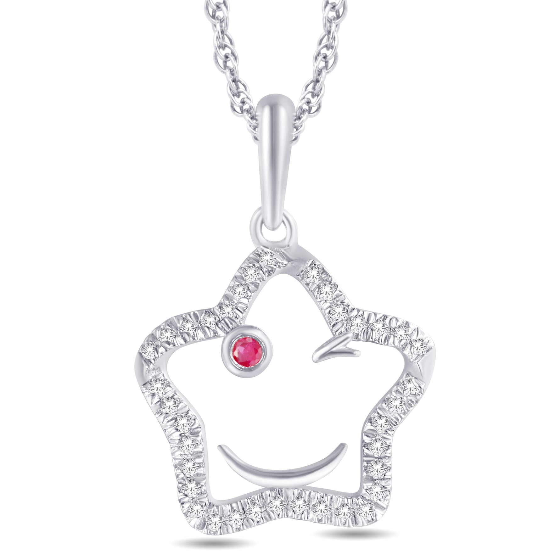10 Karat White Gold 0.08 Carat Diamonds Star Pendant-0825918-WG - Picasso Gold & Diamond Jewelry