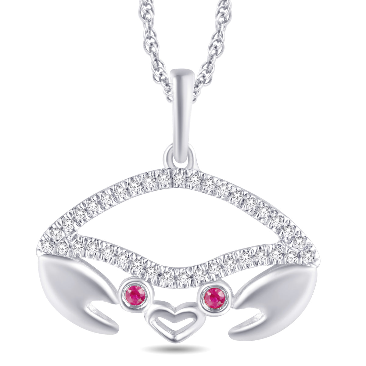 10 Karat White Gold 0.08 Carat Diamonds Crab Pendant-0825919-WG - Picasso Gold & Diamond Jewelry