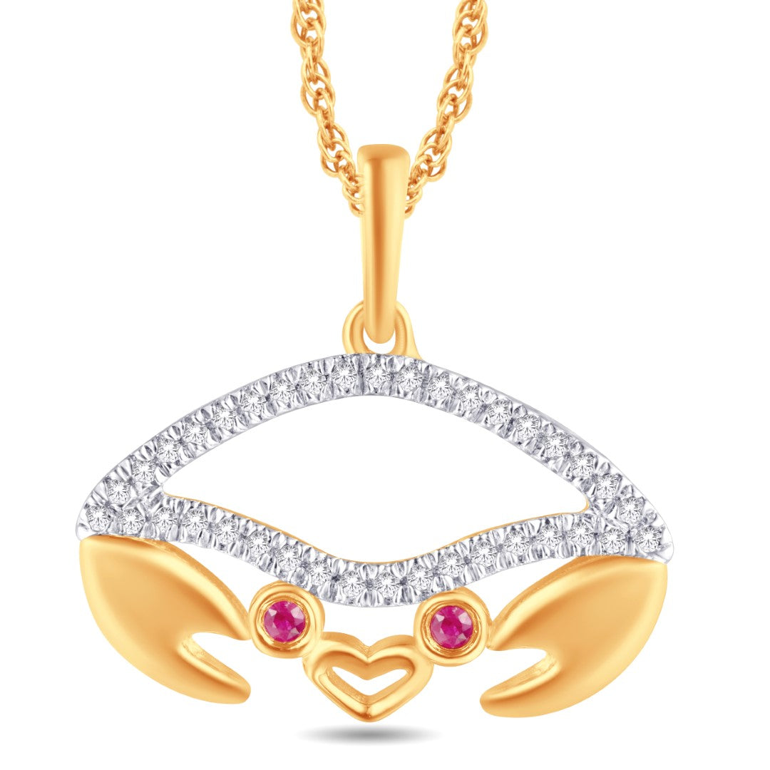 10 Karat Yellow Gold 0.08 Carat Diamonds Crab Pendant-0825919-YG - Picasso Gold & Diamond Jewelry