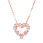 10 Karat Rose Gold 0.20 Carat Diamonds Heart Pendant - Picasso Gold & Diamond Jewelry