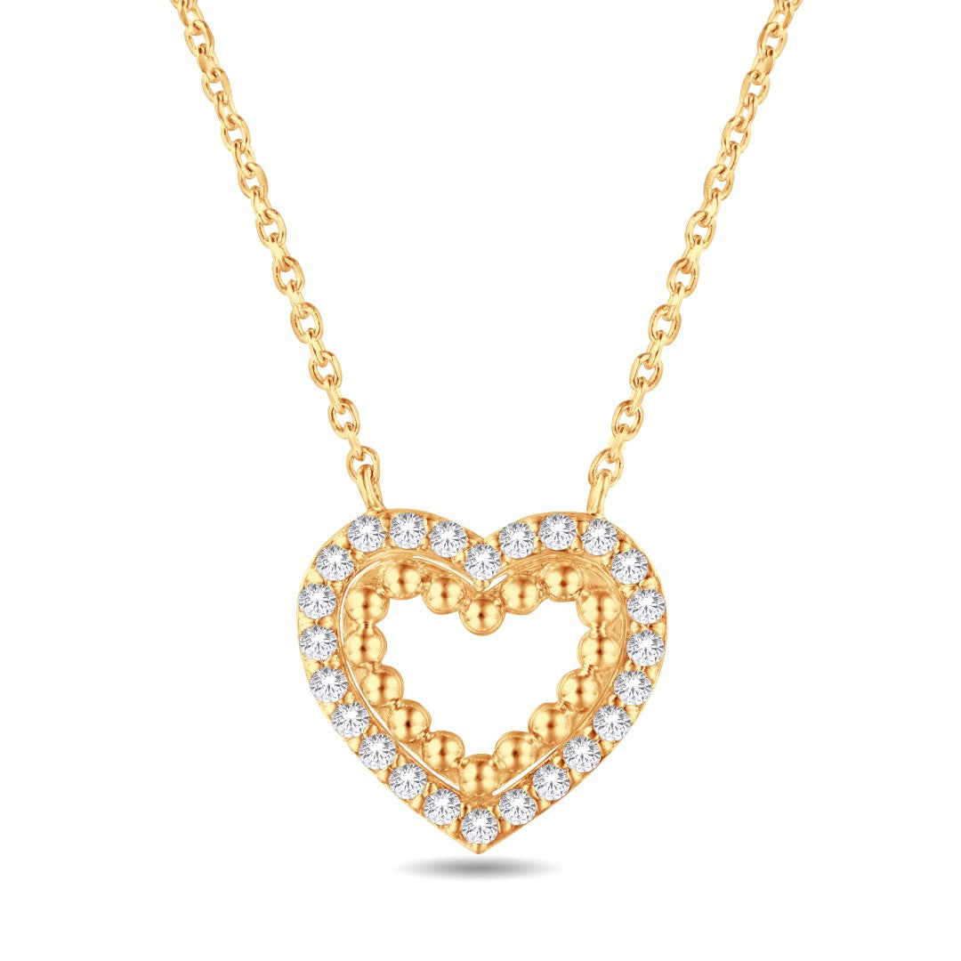 10 Karat Yellow Gold 0.20 Carat Diamonds Heart Pendant-0825935-YG - Picasso Gold & Diamond Jewelry