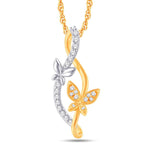 10KT-0.17CTW TWO TONE GOLD & DIAMOND PENDANT - Picasso Gold & Diamond Jewelry