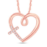 10 Karat Rose Gold 0.04 Carat Diamonds Heart Pendant - Picasso Gold & Diamond Jewelry