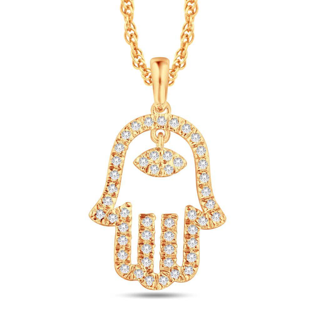 10KT Gold 0.16CTW Diamond Pendant Necklace