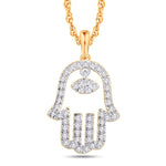 10 Karat Yellow Gold 0.16 Carat Diamonds Hamsa Pendant 0825948-YG - Picasso Gold & Diamond Jewelry