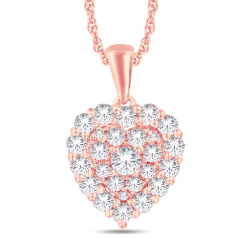 14 Karat Rose Gold 0.45 Carat Diamonds Heart Pendant-0825954-RG - Picasso Gold & Diamond Jewelry