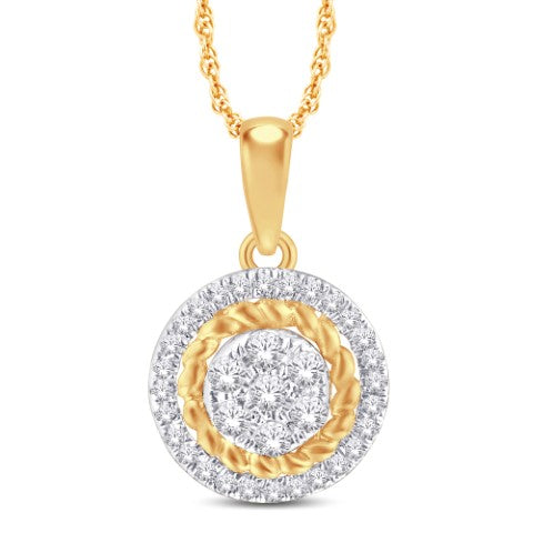 10 Karat Yellow Gold 0.15 Carat Diamonds Round Pendant-0825960-YG - Picasso Gold & Diamond Jewelry