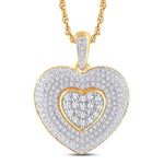 10 Karat Yellow Gold 0.50 Carat Diamonds Heart Pendant-0825969-YG - Picasso Gold & Diamond Jewelry