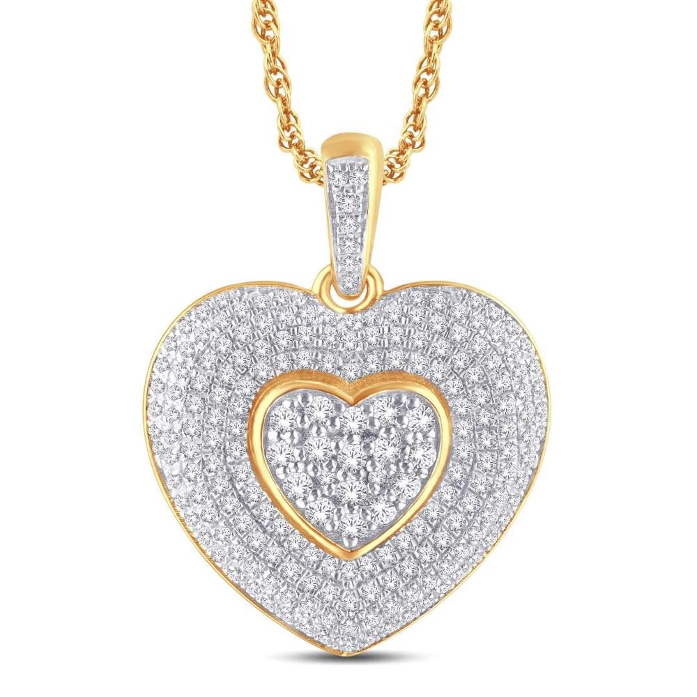 10 Karat Yellow Gold 0.50 Carat Diamonds Heart Pendant-0825969-YG - Picasso Gold & Diamond Jewelry