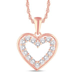 10 Karat All Rose Gold 0.25 Carat Diamonds Heart Pendant-0825979-ALR - Picasso Gold & Diamond Jewelry
