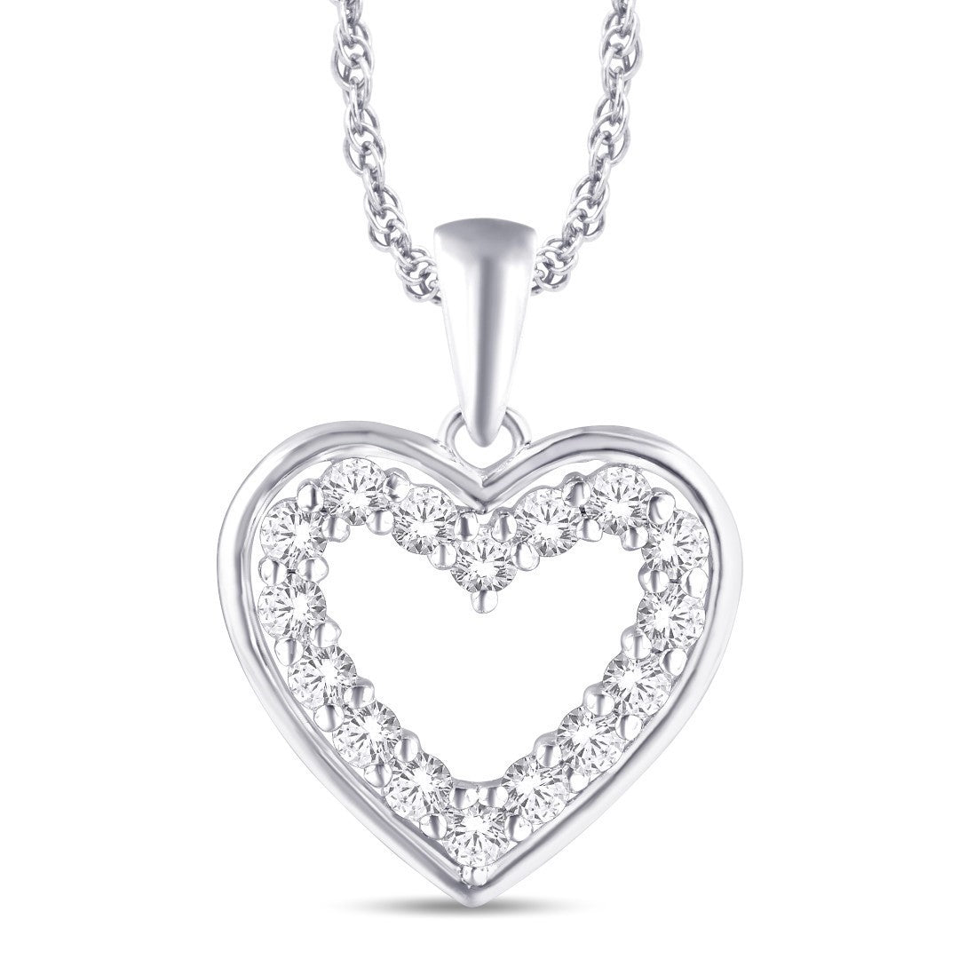 10 Karat White Gold 0.25 Carat Diamonds Heart Pendant-0825979-WG - Picasso Gold & Diamond Jewelry