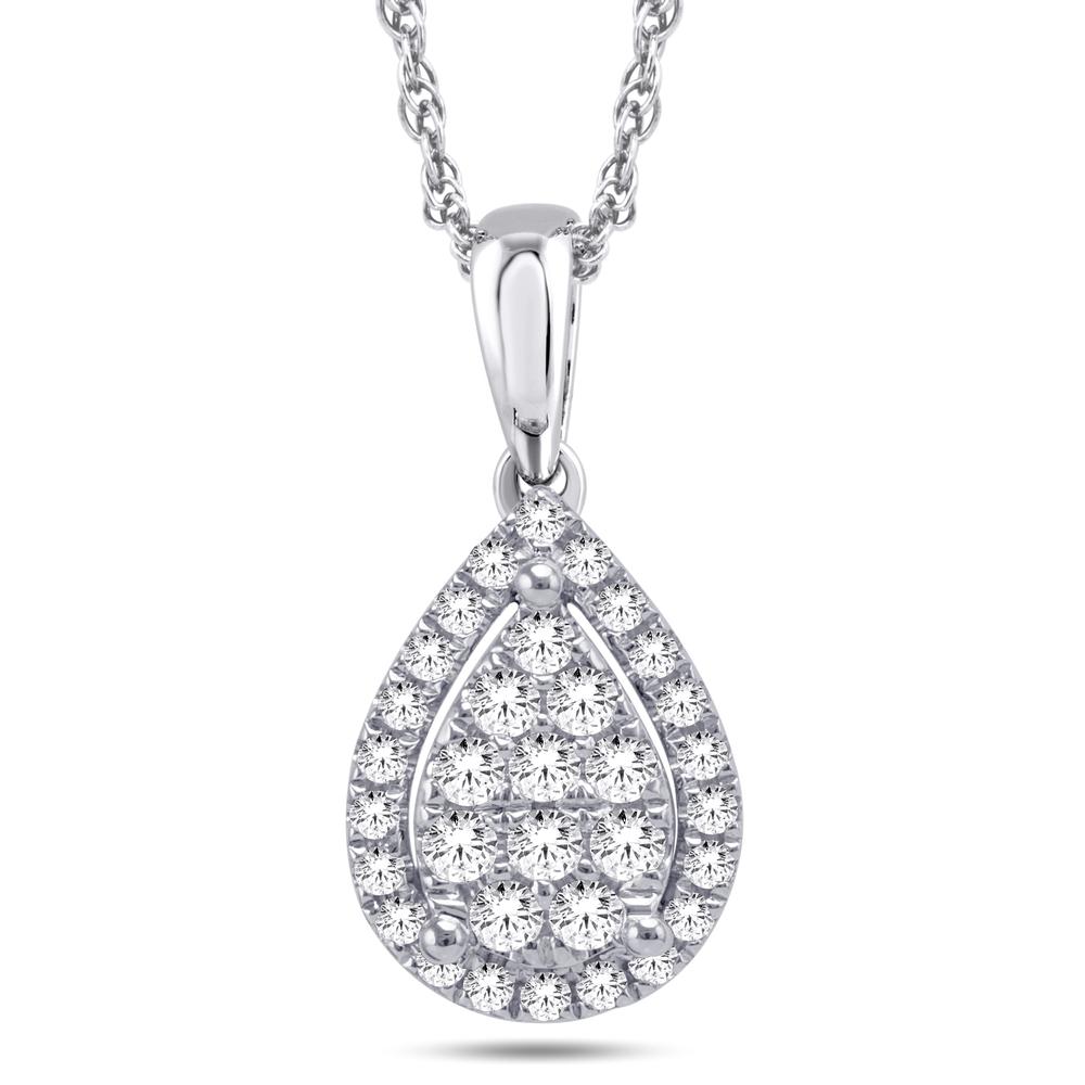 10 Karat All Rose Gold 0.25 Carat Diamonds Pear Pendant-0825986-ALR - Picasso Gold & Diamond Jewelry