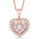 10 Karat All Rose Gold 0.25 Carat Diamonds Heart Pendant-0825987-ALR - Picasso Gold & Diamond Jewelry