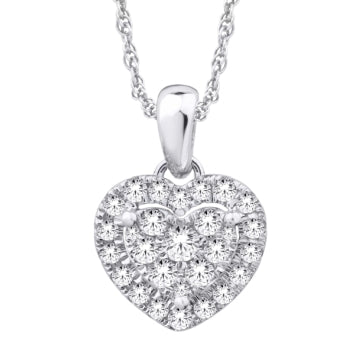 10 Karat White Gold 0.25 Carat Diamonds Heart Pendant-0825987-WG - Picasso Gold & Diamond Jewelry