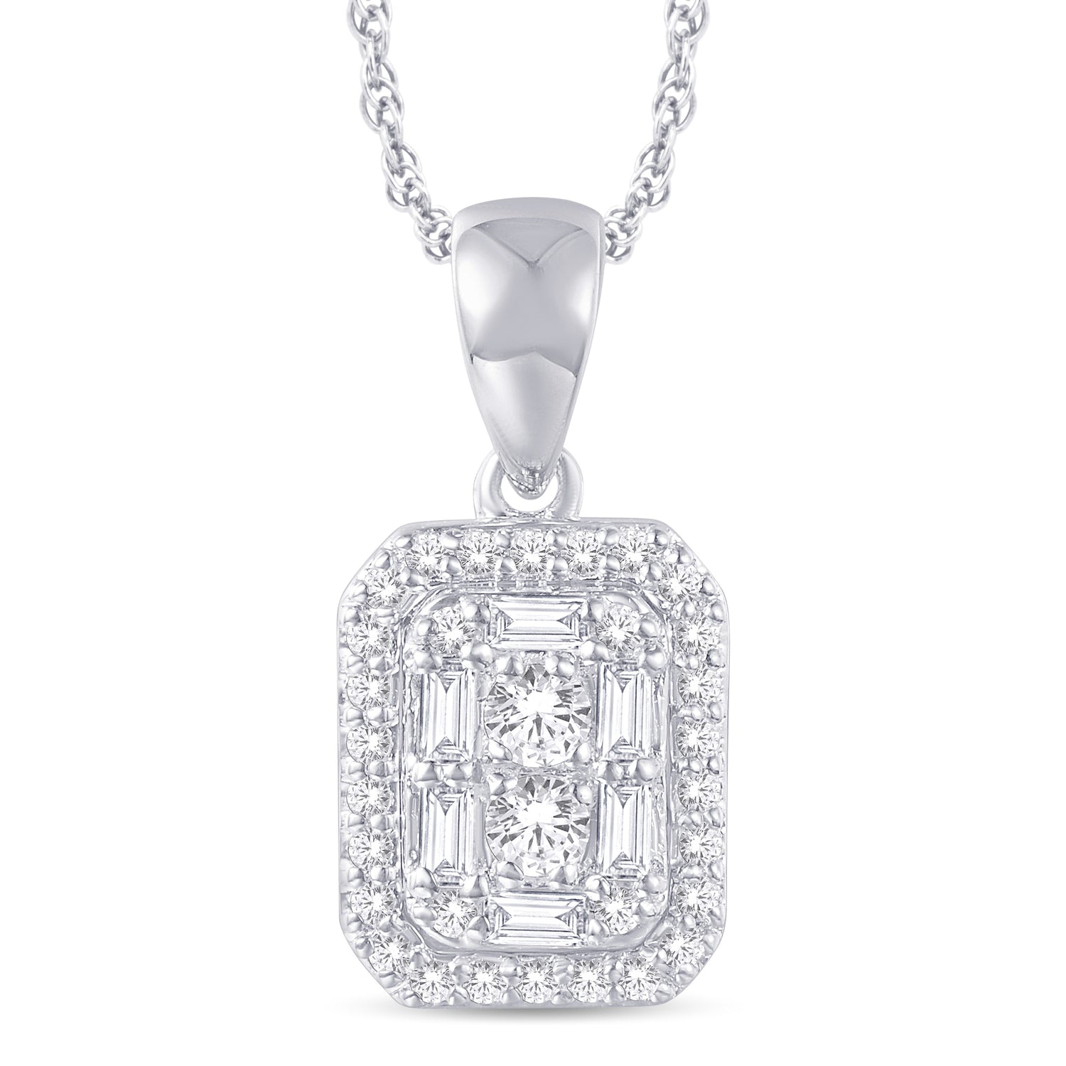 10 Karat White Gold 0.22 Carat Diamonds Classic Pendant-0826103-WG - Picasso Gold & Diamond Jewelry