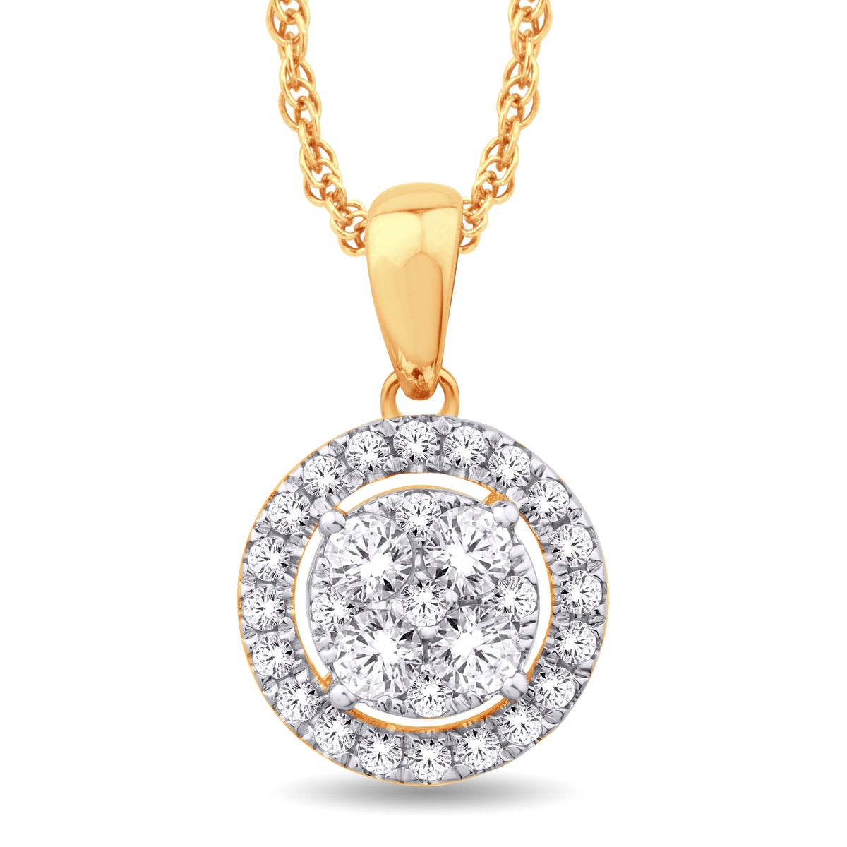 10 Karat Yellow Gold 0.22 Carat Diamonds Round Pendant-0826105-YG - Picasso Gold & Diamond Jewelry