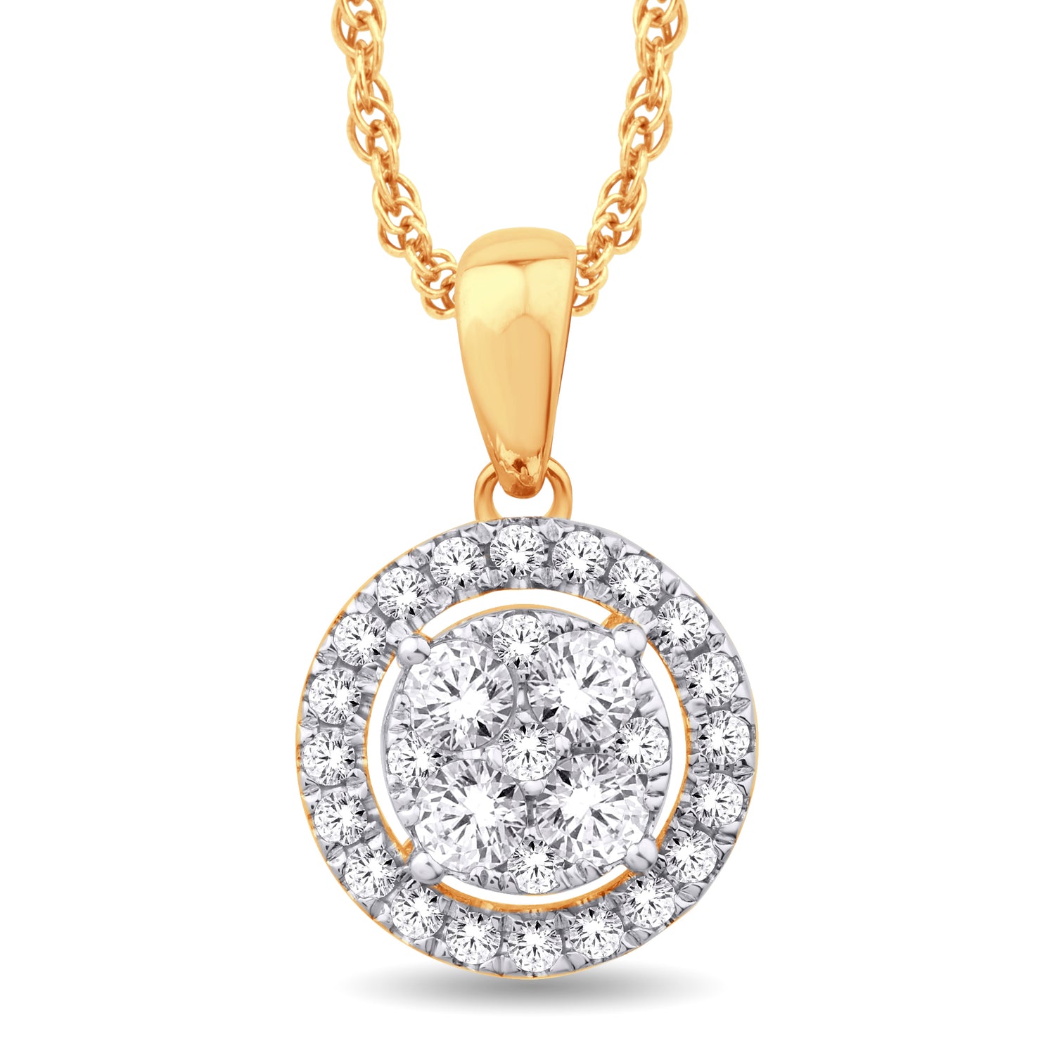 10 Karat Yellow Gold 0.22 Carat Diamonds Round Pendant-0826105-YG - Picasso Gold & Diamond Jewelry