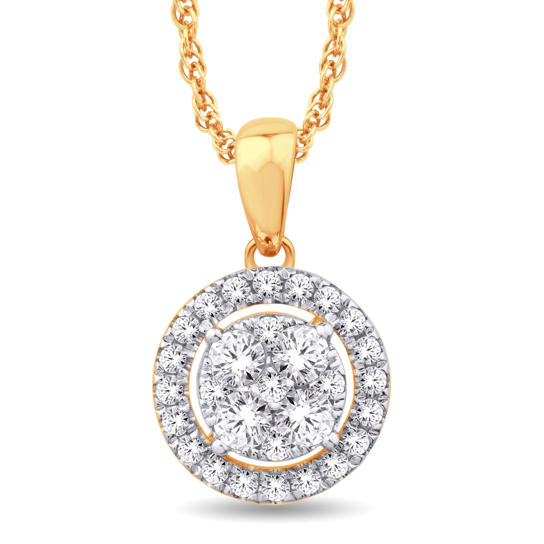 10 Karat Yellow Gold 0.22 Carat Diamonds Round Pendant-0826105-YG - Picasso Gold & Diamond Jewelry
