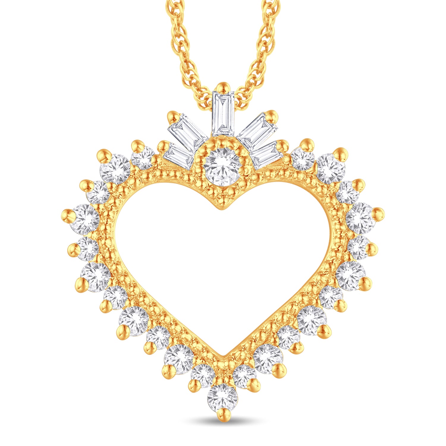 10 Karat All Yellow Gold 0.28 Carat Diamonds Heart Pendant-0826106-ALY - Picasso Gold & Diamond Jewelry