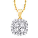 10 Karat Yellow Gold 0.21 Carat Diamonds Cushion Pendant-0826108-YG - Picasso Gold & Diamond Jewelry