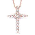10 Karat All Rose Gold 0.45 Carat Diamonds Latin Cross Pendant-0826110-ALR - Picasso Gold & Diamond Jewelry
