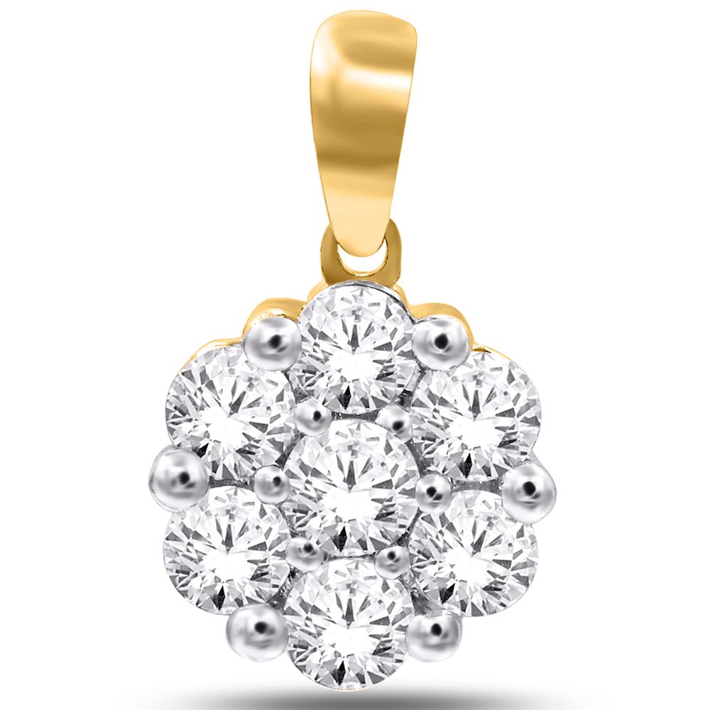 10 Karat Yellow Gold 0.46 Carat Diamonds Flower Pendant-0826111-YG - Picasso Gold & Diamond Jewelry