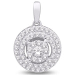 10 Karat White Gold 0.32 Carat Diamonds Round Halo Pendant-0826113-WG - Picasso Gold & Diamond Jewelry