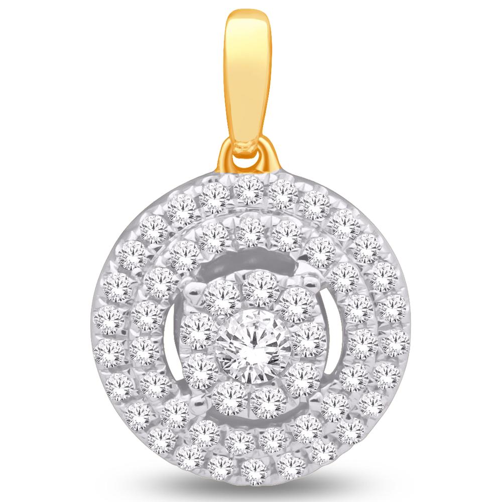 10 Karat Yellow Gold 0.32 Carat Diamonds Round Halo Pendant-0826113-YG - Picasso Gold & Diamond Jewelry