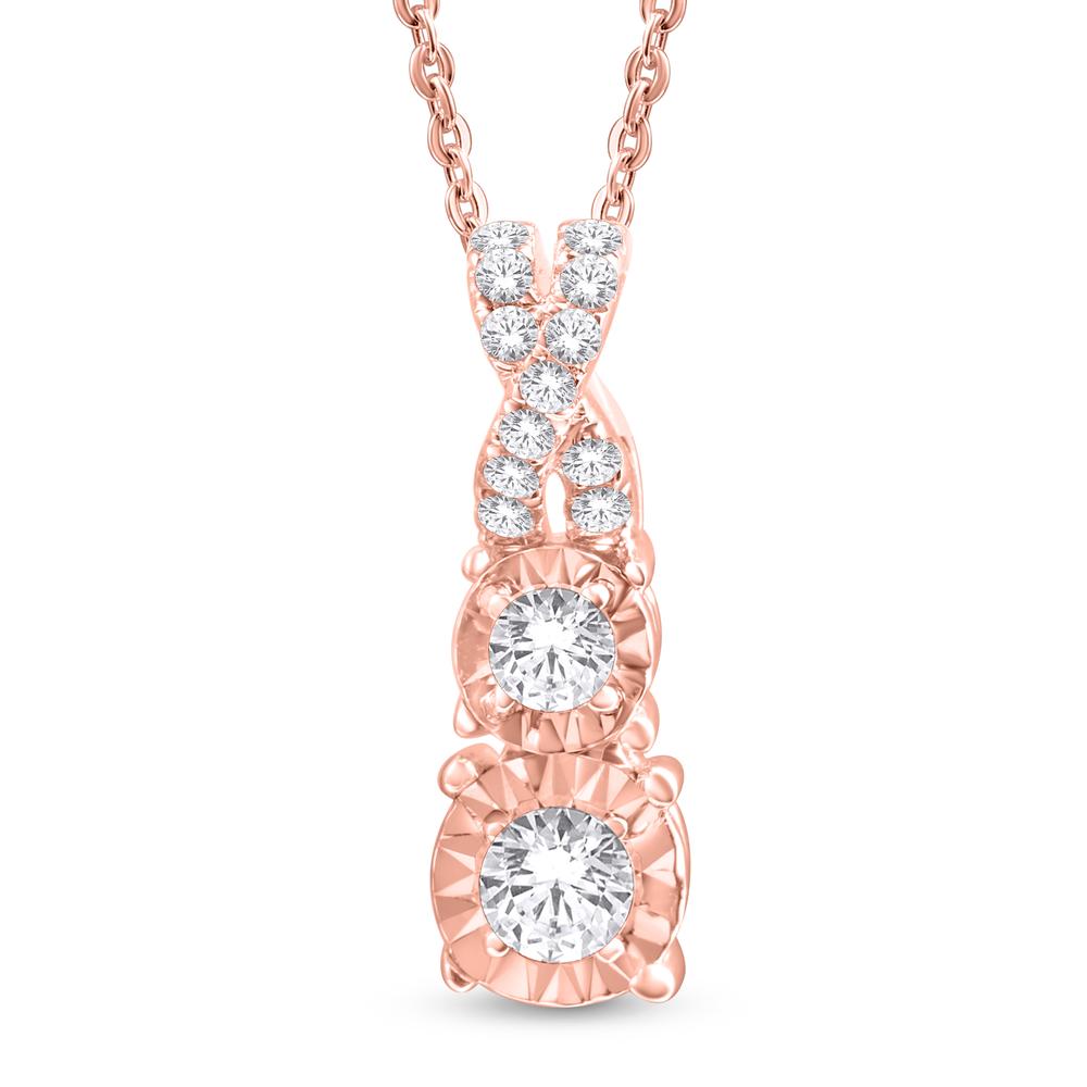 10 Karat All Rose Gold 0.18 Carat Diamonds Fashion Pendant - Picasso Gold & Diamond Jewelry